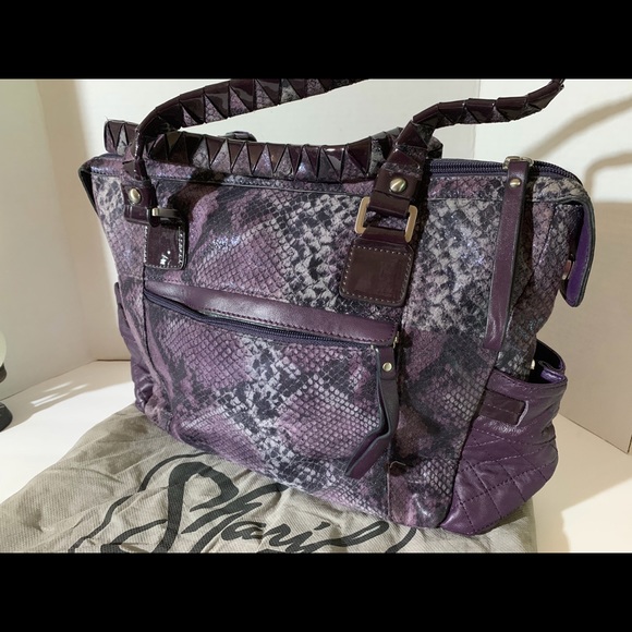 Sharif beautiful Purple leather handbag - Picture 2 of 5